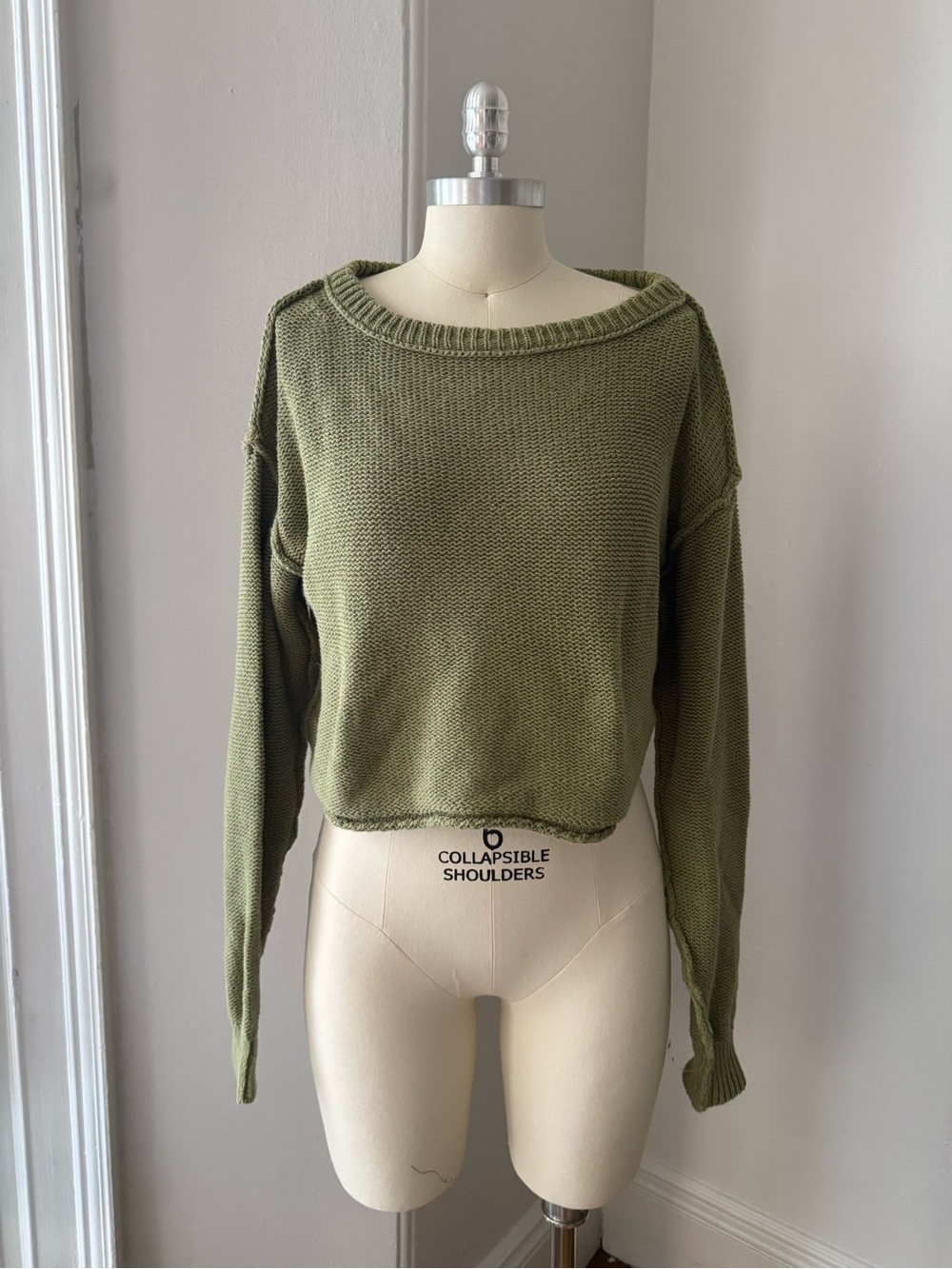 Free People- Olive Green Women's Knit Sweater
